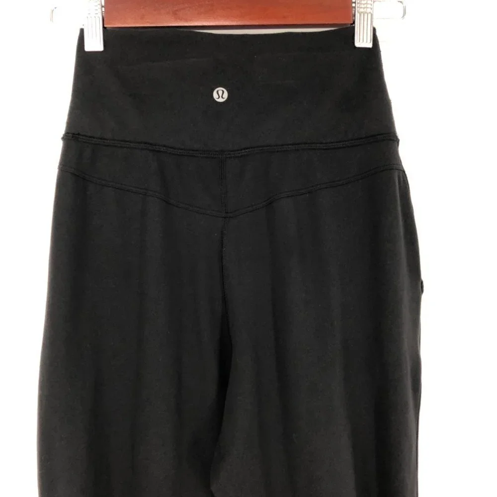 Lululemon Sunset Salutation Cropped leggings loose fit  ruched pockets Black 4 - Picture 9 of 16